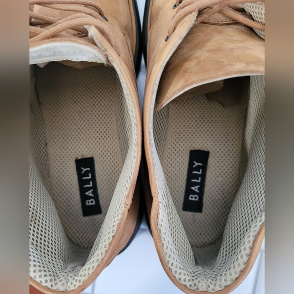 BALLY ROMELLO  Mens Tan Suede Ankle Lace Up Boot Wedge Rubber Sole Size 9E C main image 8